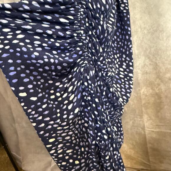 Torrid Super Soft Knits Maxi Scrunch Dress Size 1 (14/16) Navy Blue white Print - Picture 8 of 11